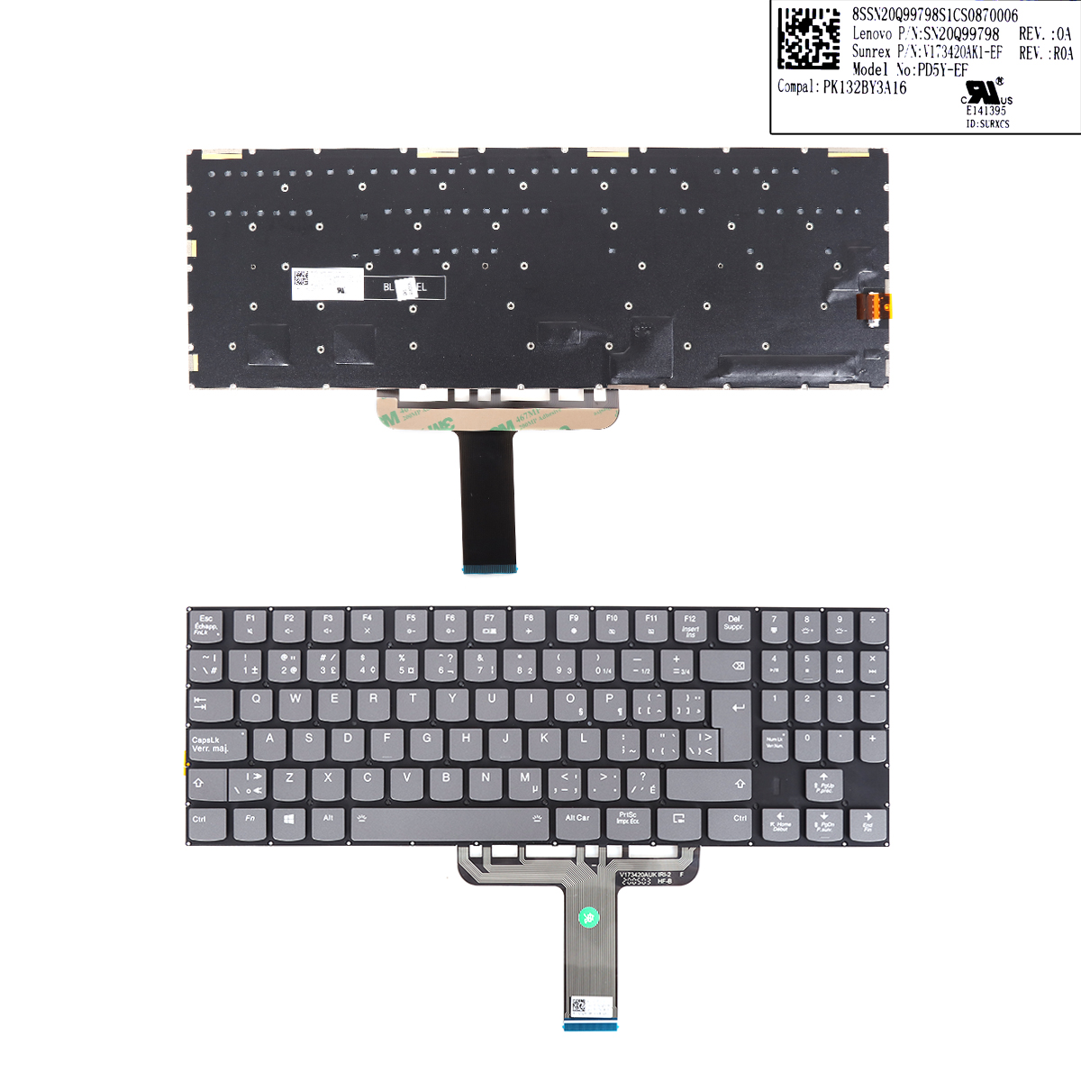 Picture of New Replacement Laptop Keyboard For LENOVO Legion Y730-17ICH Y740-17ICHg Y740-17IRH Y9000K GRAY CA/CF Layout